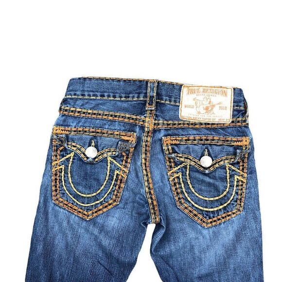TRUE Religion Jeans Size 28 RICKY SUPER QT Blue Orange Stitch RARE - Picture 9 of 9